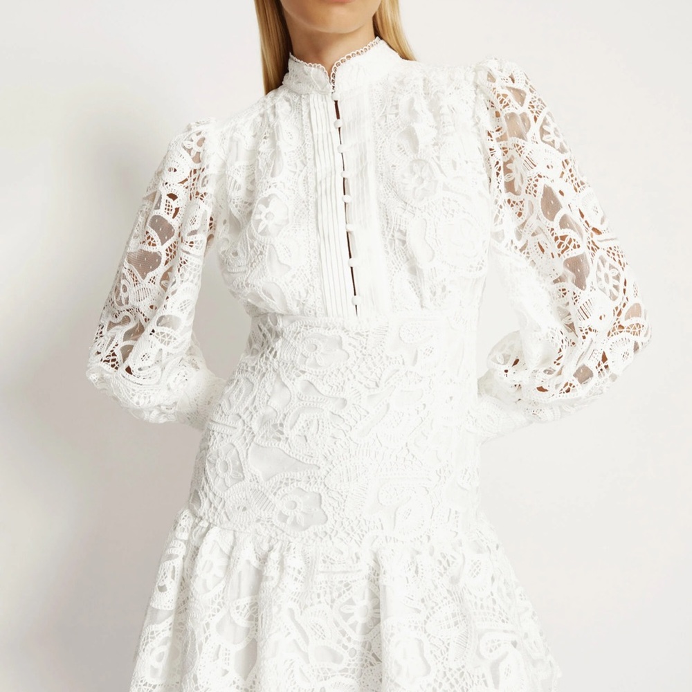 Bardot White Lace Mini Dress